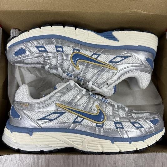 Nike P-6000 Trainers Metallic Silver Aegean Storm Size UK7.5 US8.5 HJ7246-100