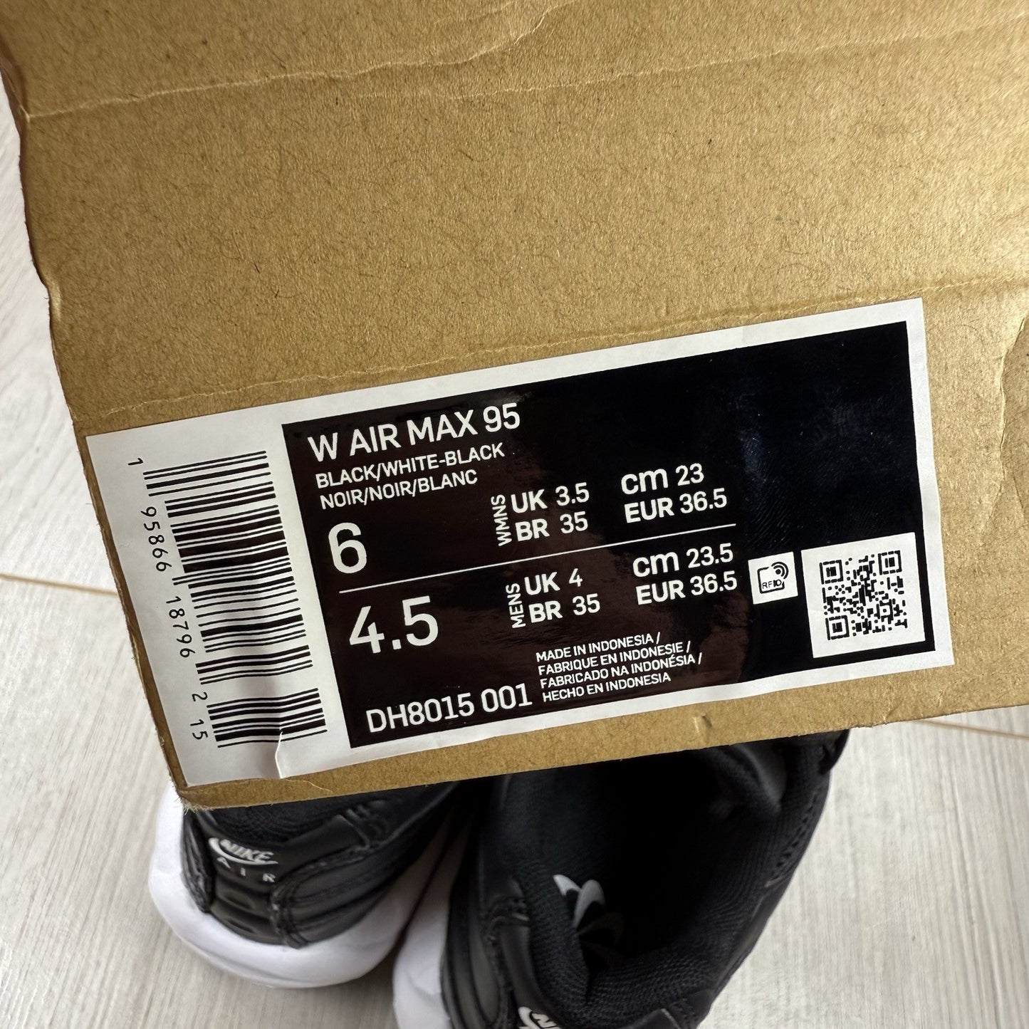 Nike Air Max 95 Trainers Next Nature Black Size UK3.5 US6 EU36.5 DH8015-001