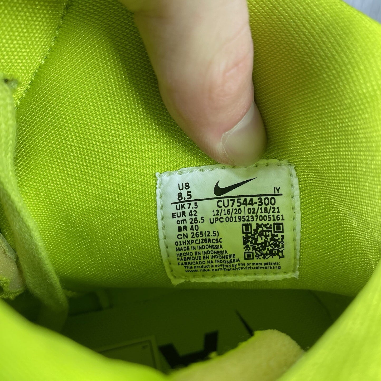 Nike Dunk High Ambush Trainers Flash Lime Green UK7.5 US8.5 EU42 CU7544-300