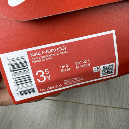 Nike P-6000 Trainers Cave Stone Medium Ash Size UK3 US3.5 EU35.5 HV5064-200