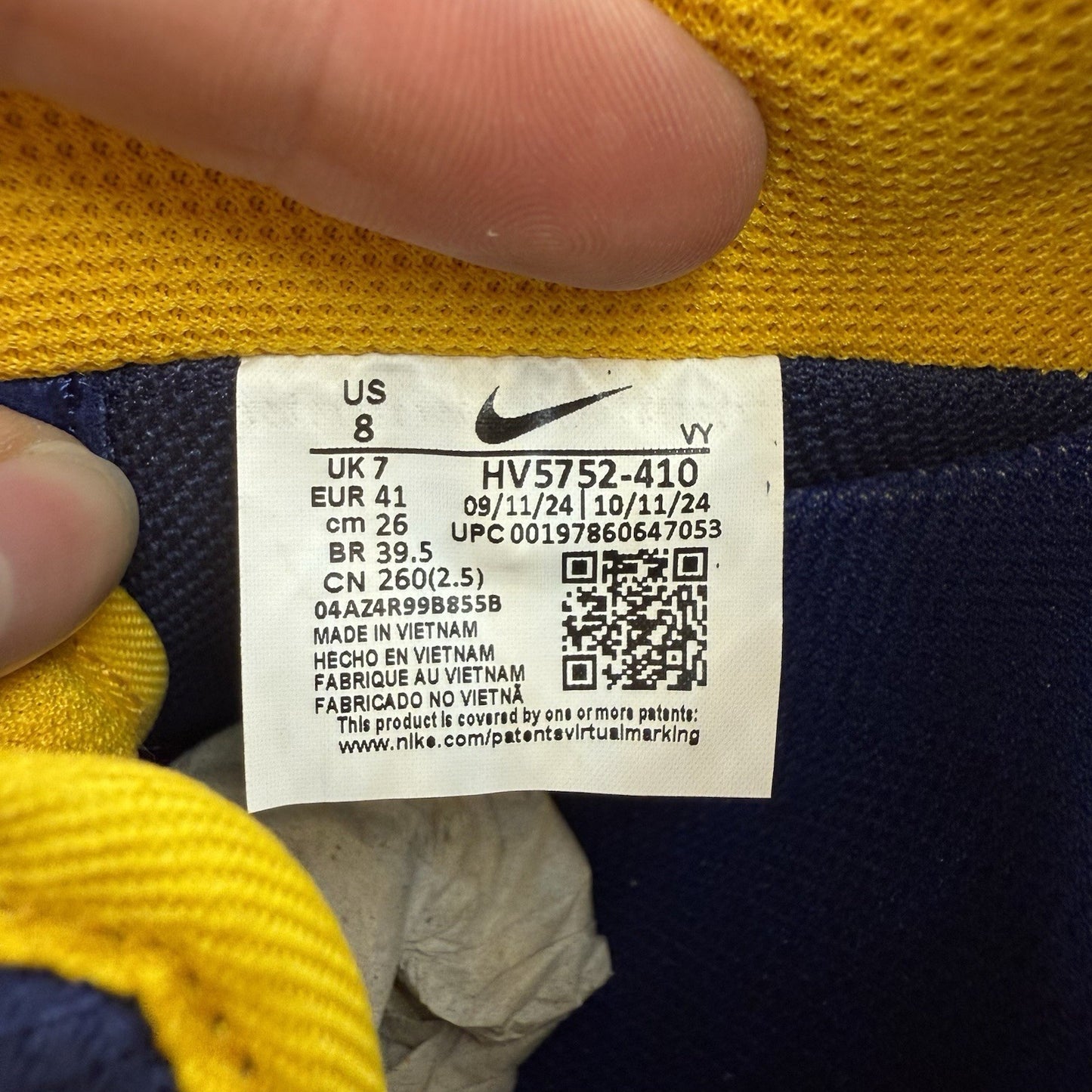 Nike Air Force 1 Trainers Retro Lettering Navy Size UK7 US8 EU41 HV5752-410