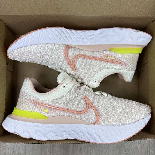 Nike React Infinity Run Flyknit 3 Trainers Sail Pink UK7.5 US10 EU42 DD3024-102