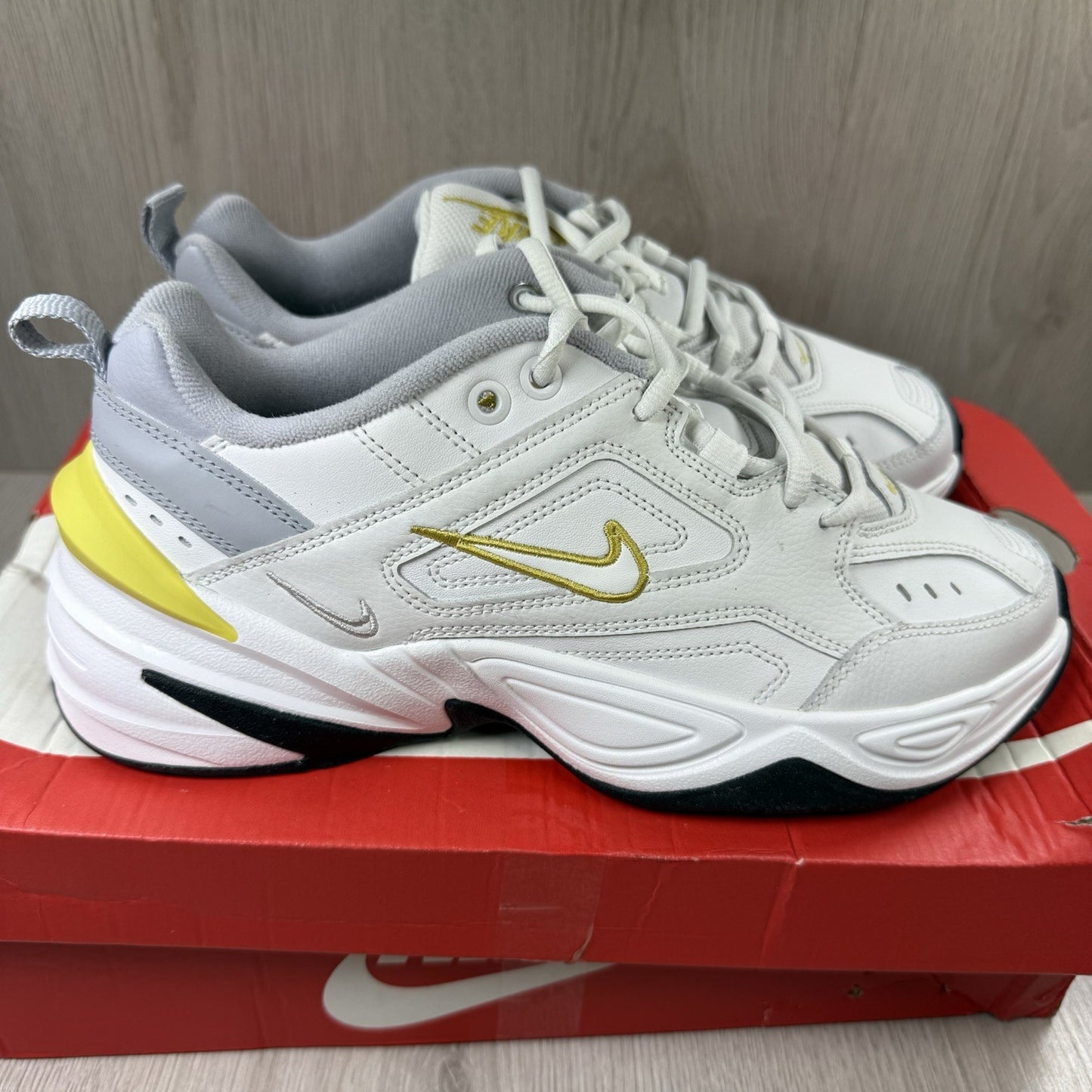 Nike M2K Tekno Trainers Platinum Tilt Celery Size UK6 US8.5 EU40 A03108-009