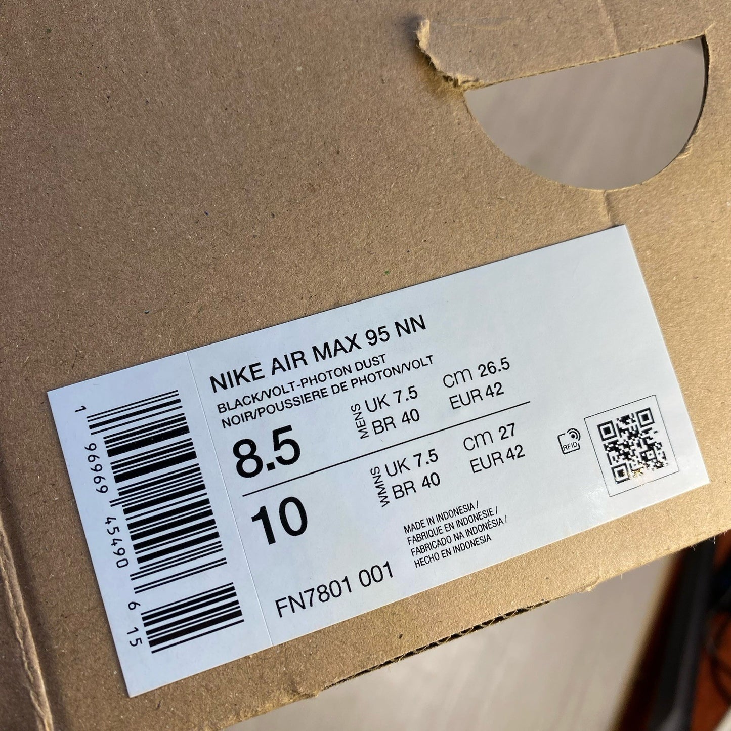 Nike Air Max 95 Trainers Greedy 4.0 Black Grey Size UK7.5 US8.5 EU42 FN7801-001