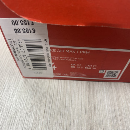 Nike Air Max 1 Urawa Trainers White Black Red Size UK3.5 US4 EU36.5 FD9081-001