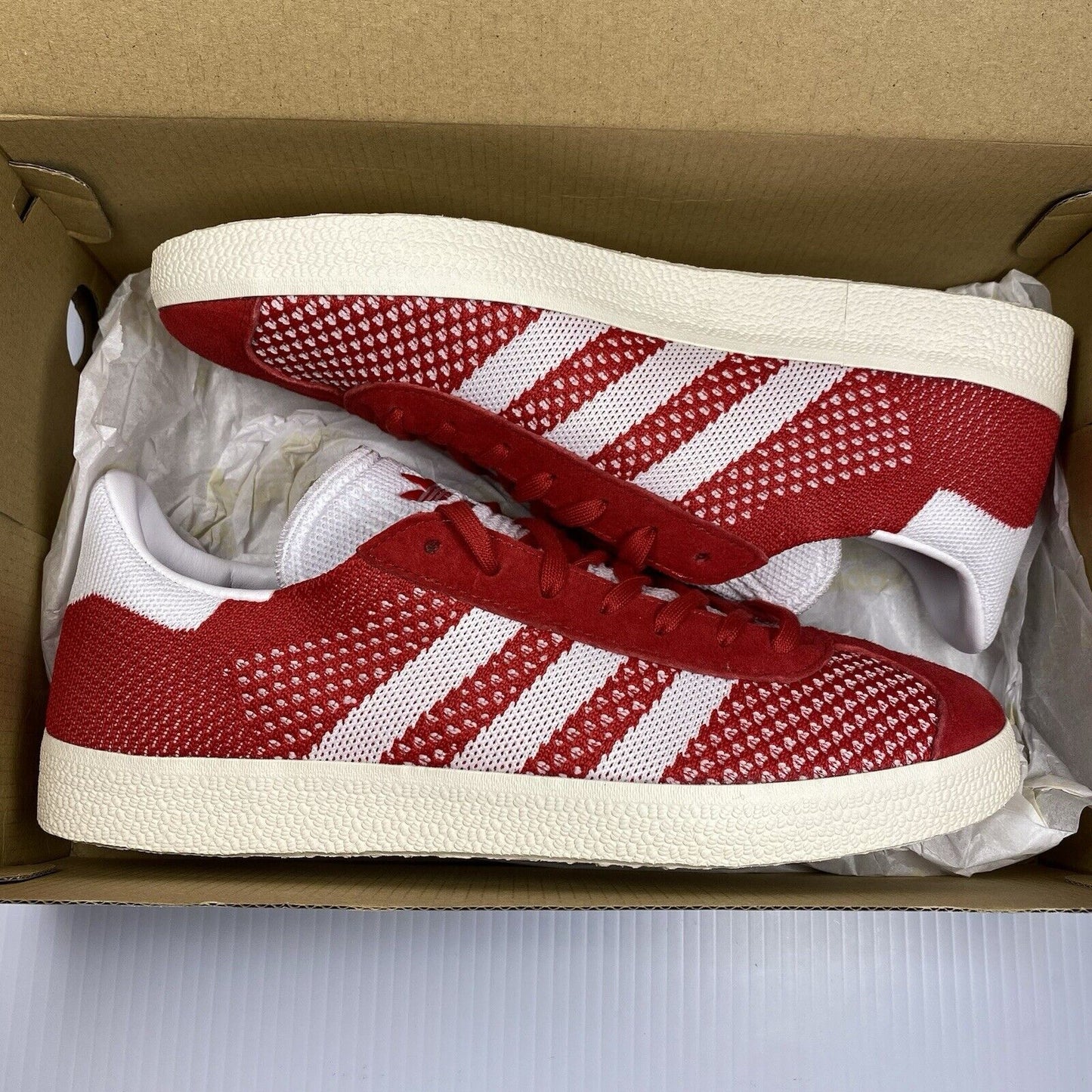 Adidas Gazelle PK Mens Trainers Red White UK8 US8.5 EU42 BB5247 2017 RARE NEW