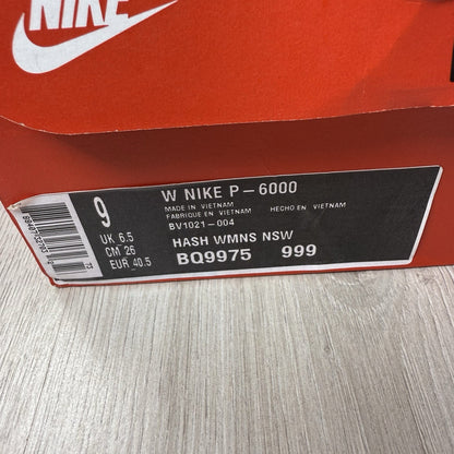Nike P-6000 Trainers Black Anthracite White Size UK6.5 US9 EU40.5 BV1021-004