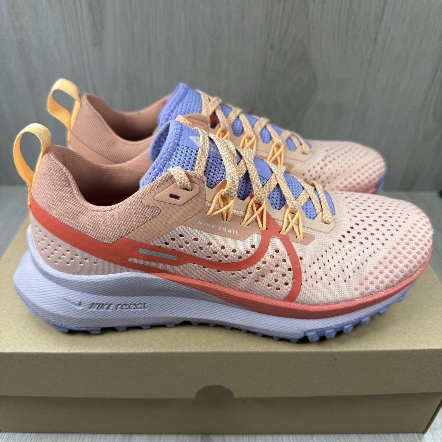 Nike React Pegasus Trail 4 Trainers Orange Size UK4 US6.5 EU37.5 DJ6159-800
