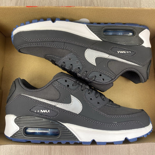 Nike Air Max 90 Trainers Reflective Swoosh Anthracite Size UK3.5 FV0381-001 🆕✅