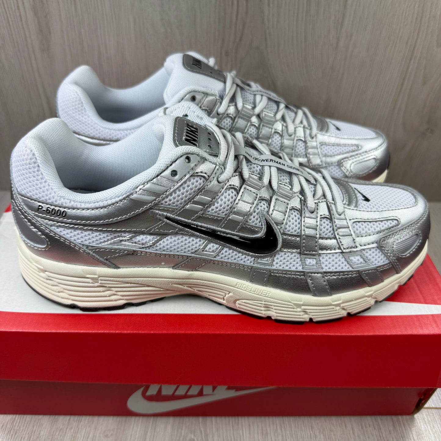 Nike P-6000 White Metallic Silver