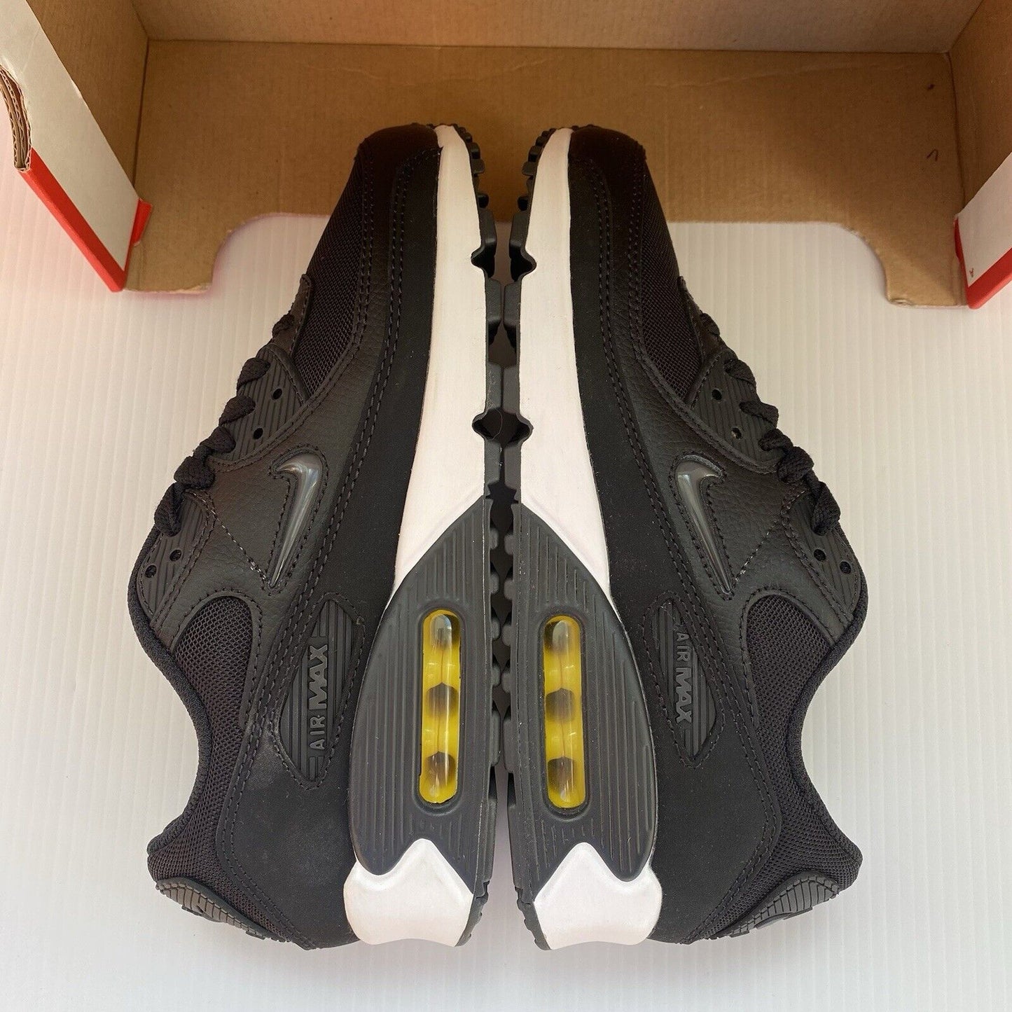 Nike Air Max 90 Men’s Trainers Black Yellow UK6 US6.5 EU39 FN8005-002 2023 NEW