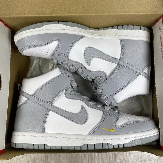 Nike Dunk High Trainers Wolf Grey Marigold Size UK4 US4.5 EU36.5 FD9773-001