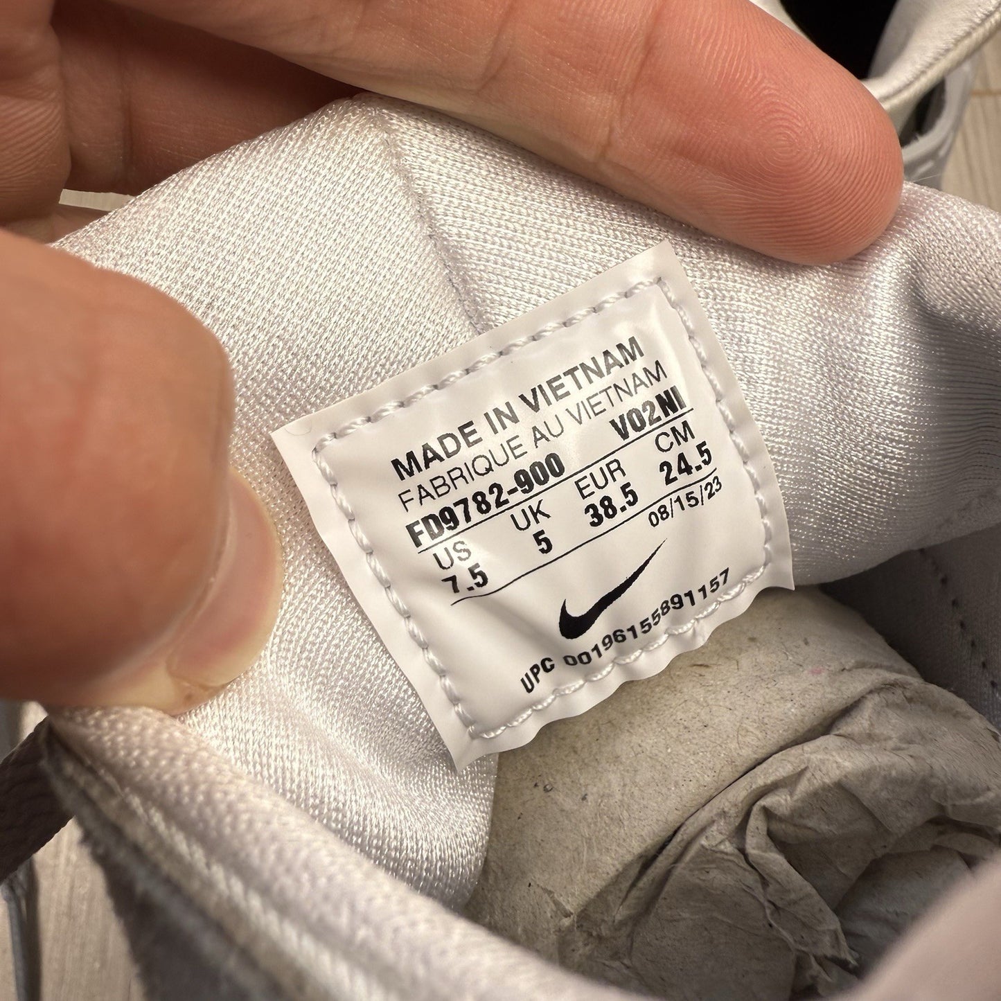 Nike ID Air Huarache Trainers White Grey Size UK5 US7.5 EU38.5 FD9782-900