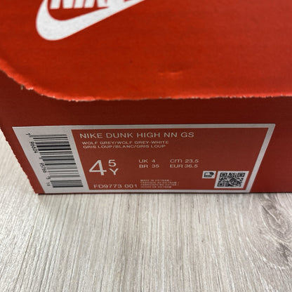 Nike Dunk High Trainers Wolf Grey Marigold Size UK4 US4.5 EU36.5 FD9773-001
