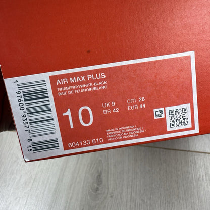 Nike TN Air Max Plus Rebellious Air Fireberry Size UK9 US10 EU44 604133-610