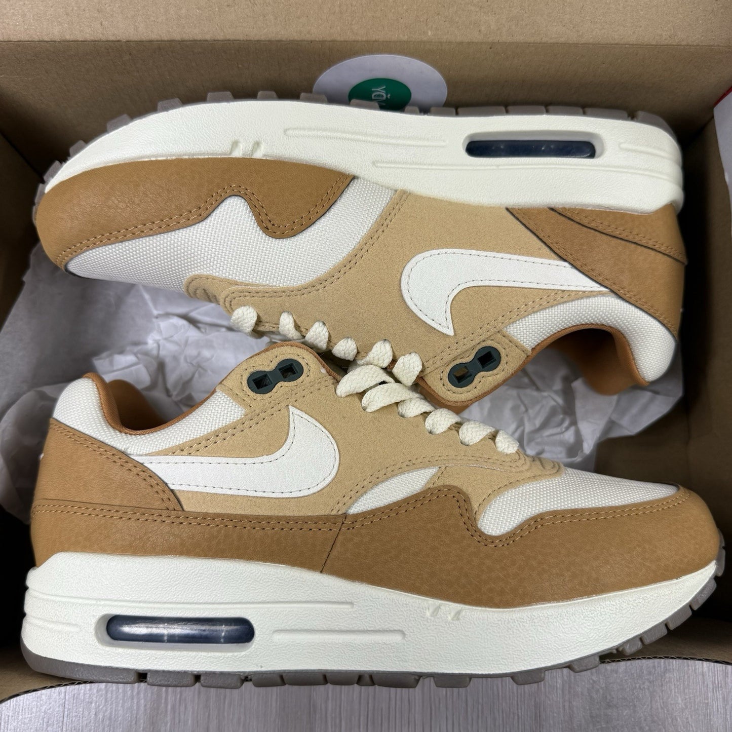Nike Air Max 1 ‘87 Trainers Wheat Flax Size UK3.5 US6 EU36.5 FZ3598-299