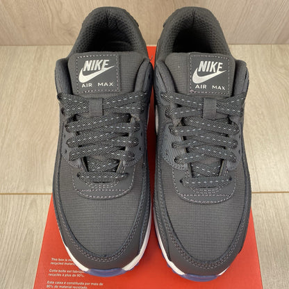Nike Air Max 90 Trainers Reflective Swoosh Anthracite Size UK3.5 FV0381-001 🆕✅