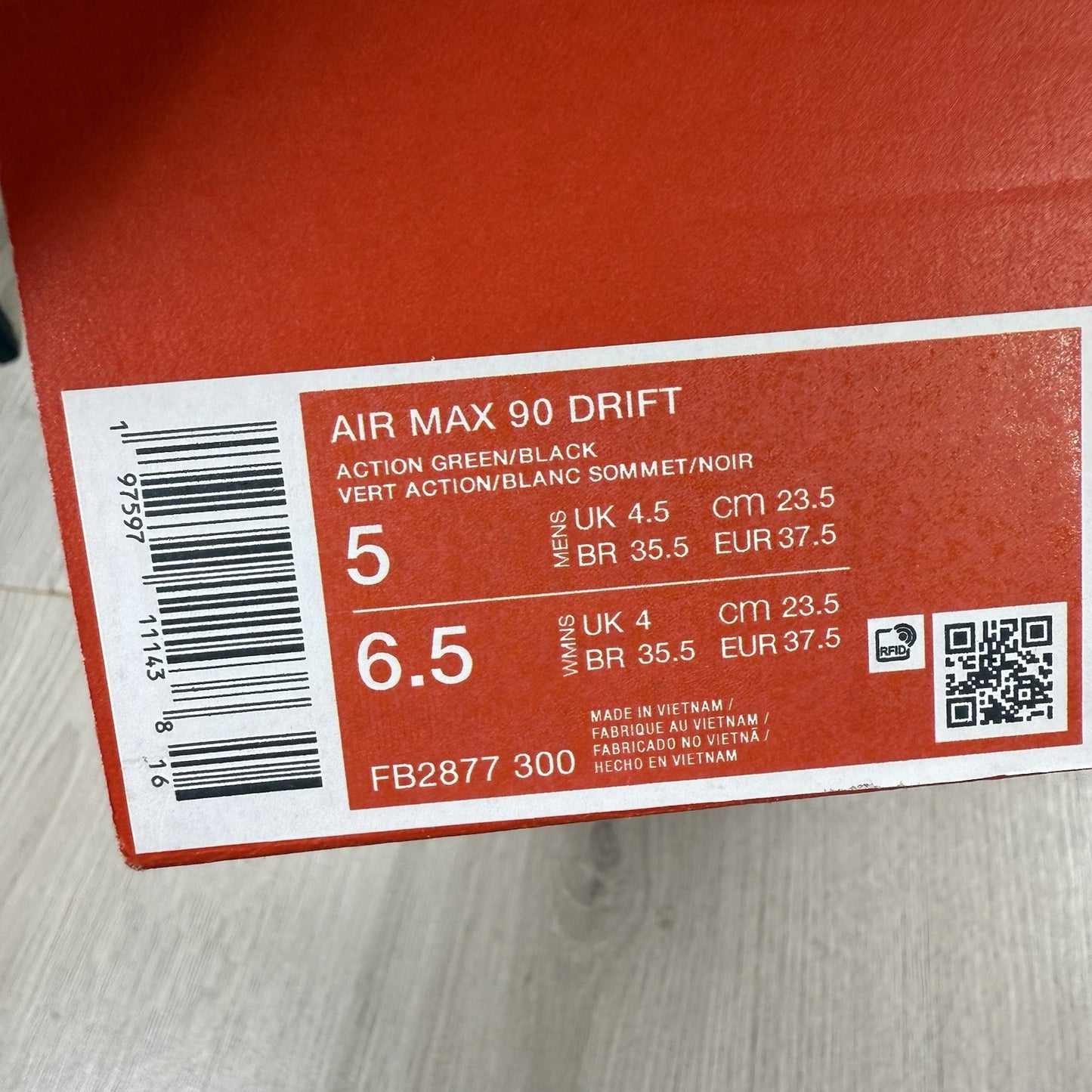 Nike Air Max 90 Drift Trainers Action Green Size UK4.5 US5 EU37.5 FB2877-300