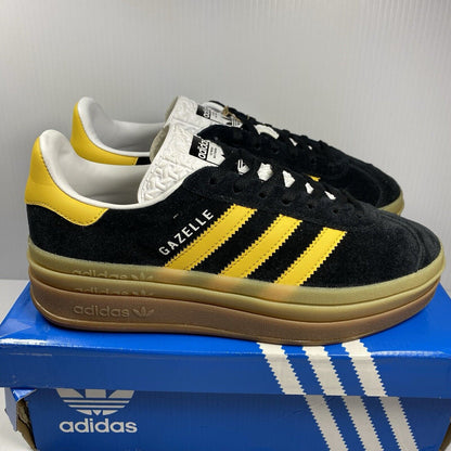 Adidas Gazelle Bold W Womens Trainers Black Gold UK5 US6.5 EU38 IE0422 2023 NEW