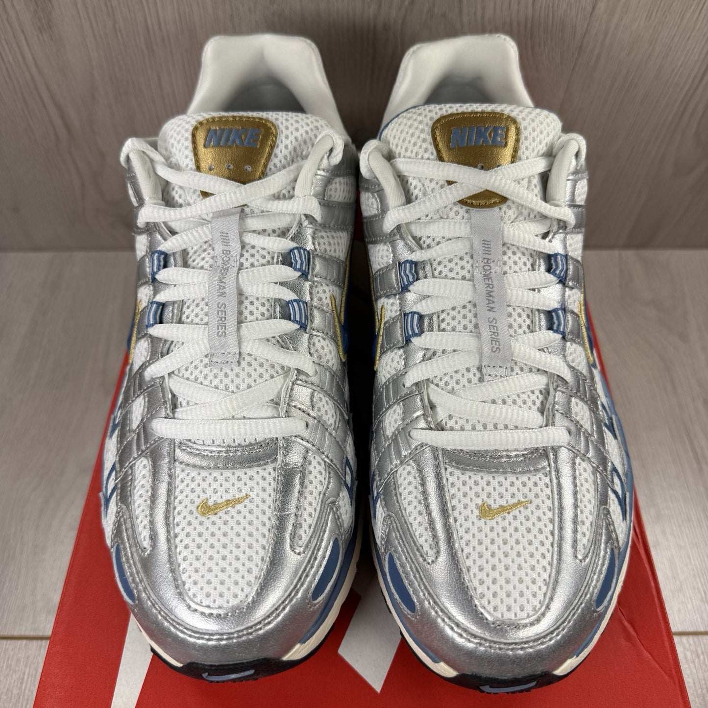Nike P-6000 Trainers Metallic Silver Aegean Storm Size UK7.5 US8.5 HJ7246-100