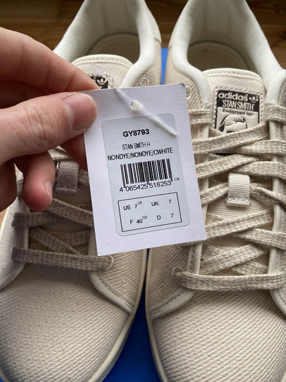 Adidas Stan Smith H Trainers Non Dyed Beige UK7 US7.5 EU40 2/3 GY8793 NEW