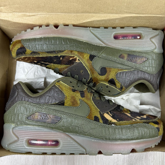 Nike Air Max 90 Trainers Camo Croc Cargo Khaki Size UK9 US10 EU44 CU0675-300