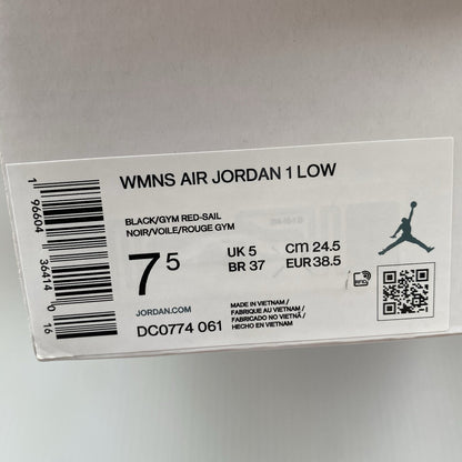 Nike Air Jordan 1 Low Trainers Bred Sail Size UK5 US7.5 EU38.5 DC0774-061