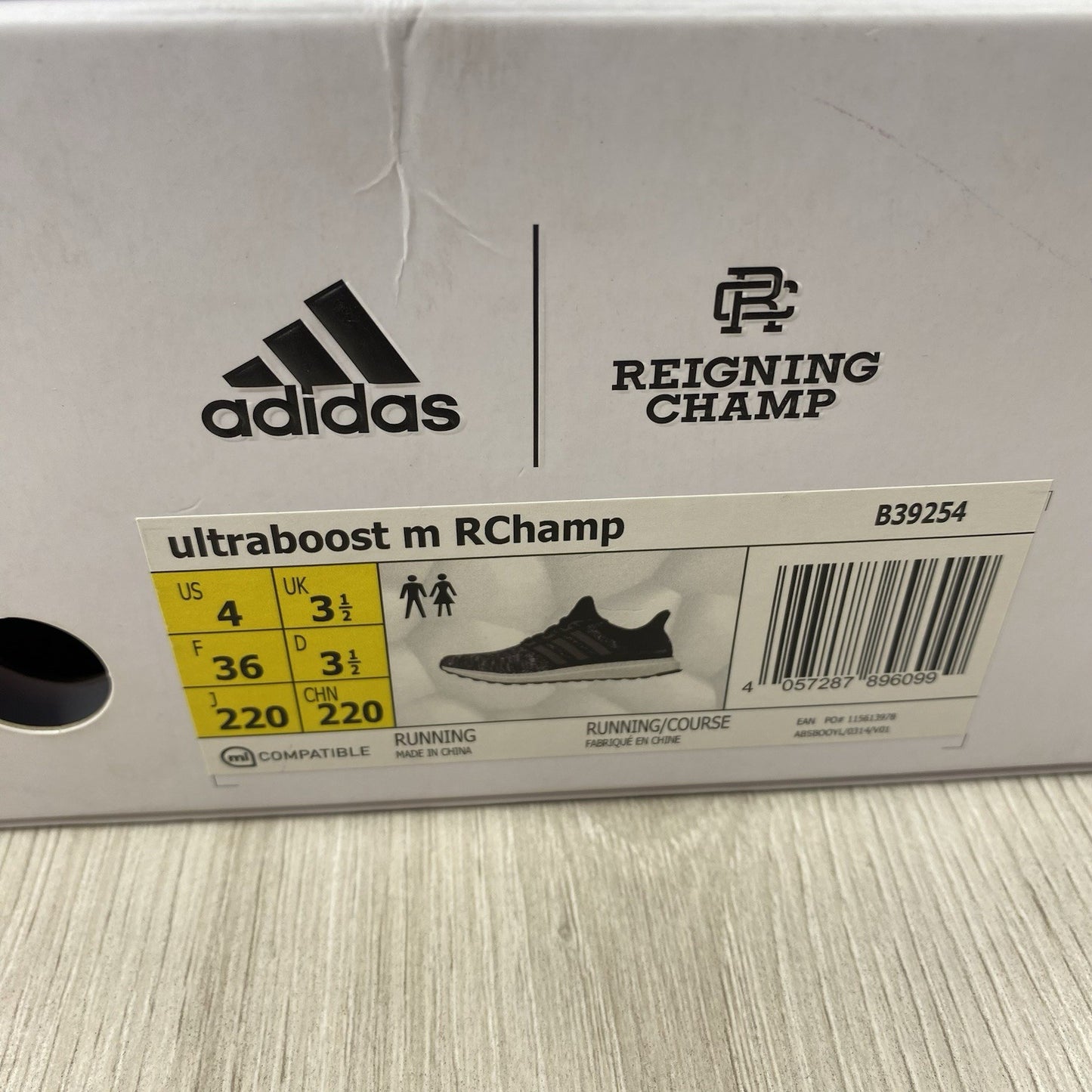 Adidas UltraBoost 1.0 Trainers Reigning Champ Black Size UK3.5 US4 EU36 B39254