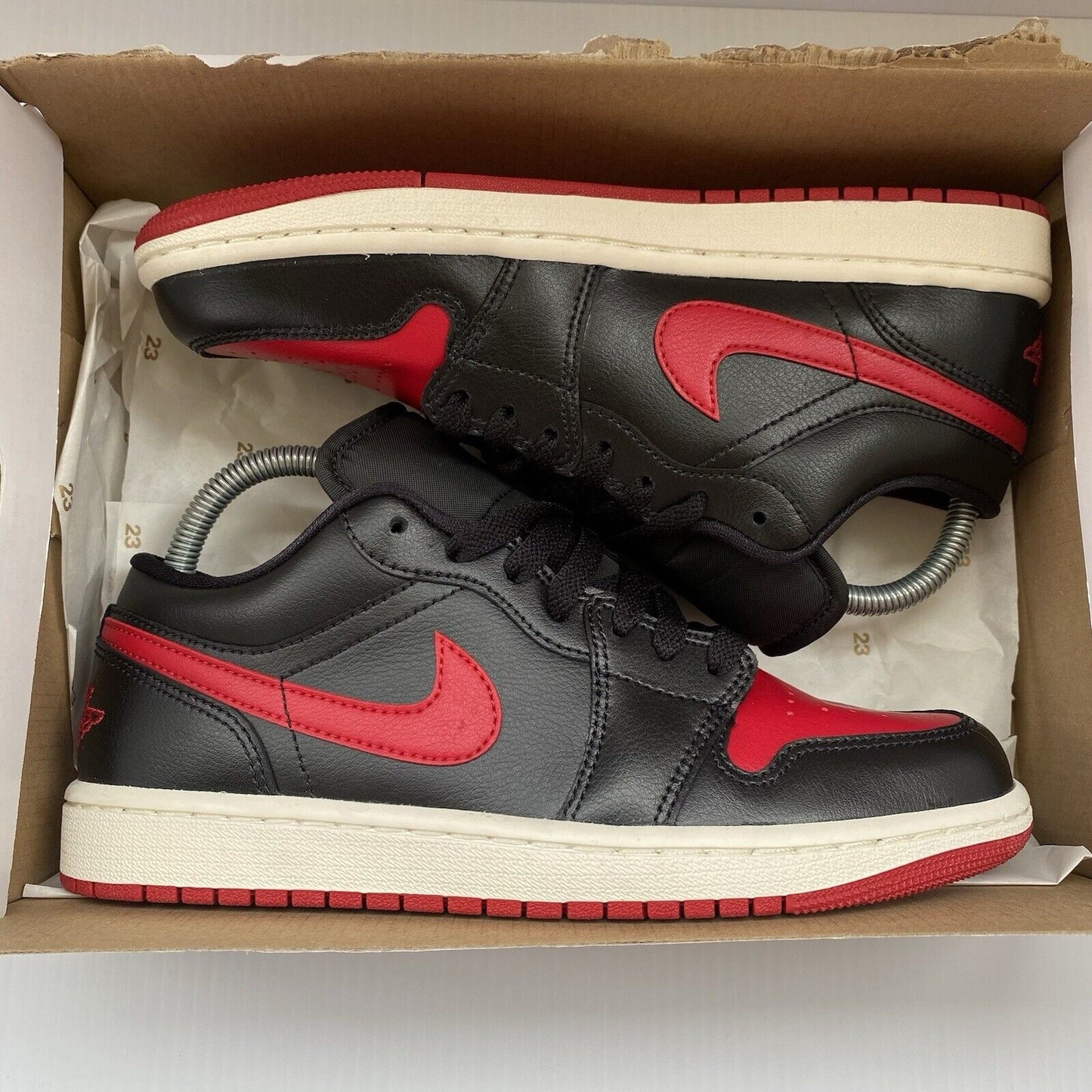 Nike Air Jordan 1 Low Bred Sail Womens Trainers UK5 US7.5 EU38.5 DC0774-061 NEW