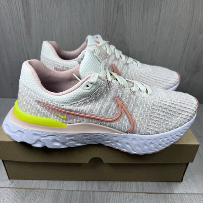 Nike React Infinity Run Flyknit 3 Trainers Sail Pink UK7.5 US10 EU42 DD3024-102