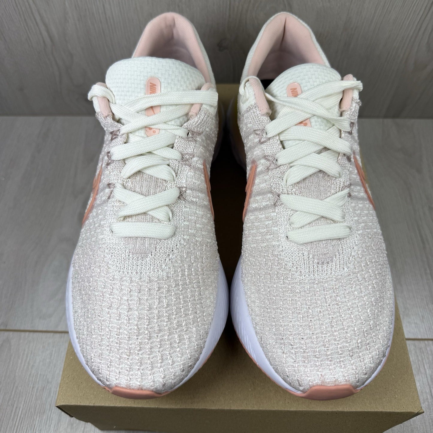 Nike React Infinity Run Flyknit 3 Trainers Sail Pink UK7.5 US10 EU42 DD3024-102
