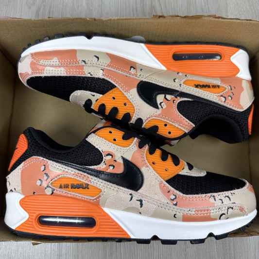 Nike Air Max 90 Trainers Bio Beige Safety Orange UK6.5 US7.5 EU40.5 IF1721-201
