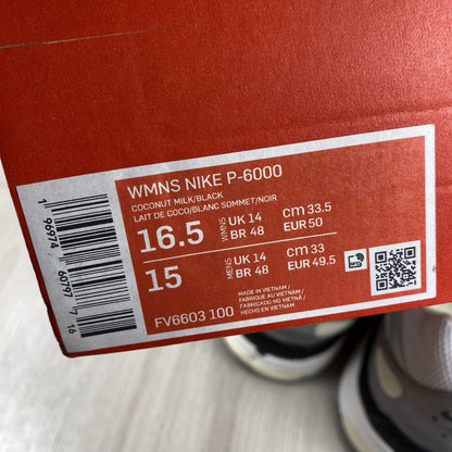 Nike P-6000 Trainers Coconut Milk White Size UK14 US16.5 EU50 FV6603-100