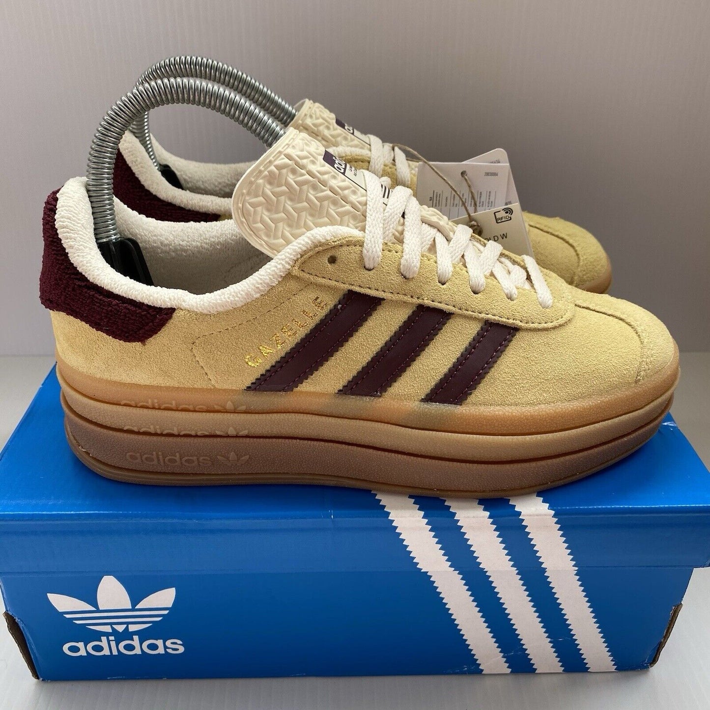 Adidas Gazelle Bold Women’s Trainers Yellow UK4 US5.5 EU 36 2/3 IF5937 2023 NEW