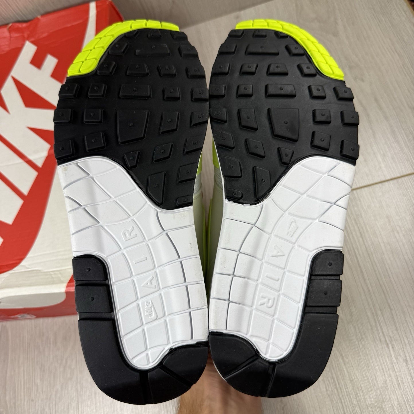 Nike Air Max 1 87 Trainers Volt Suede White Size UK6.5 US9 EU40.5 DZ2628-100