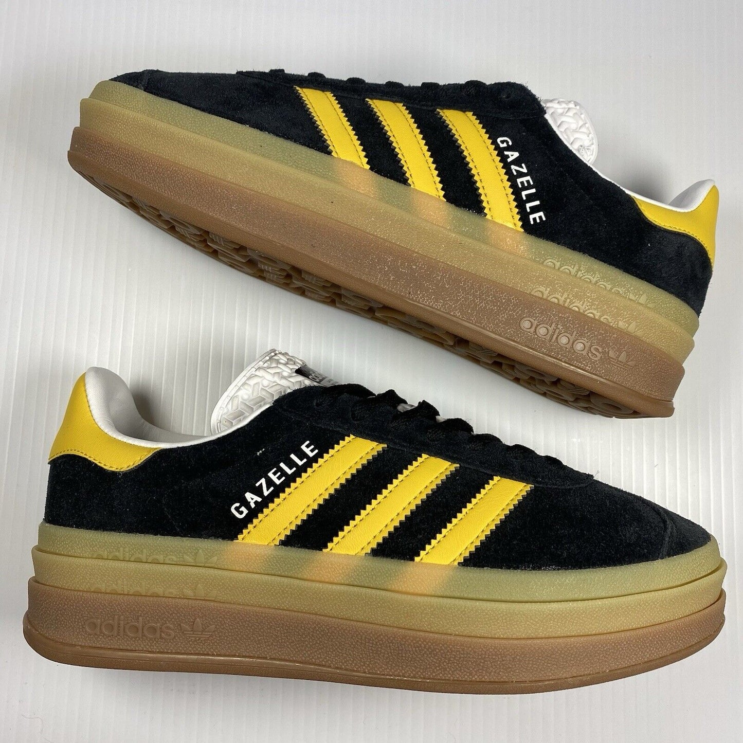 Adidas Gazelle Bold W Womens Trainers Black Gold UK5 US6.5 EU38 IE0422 2023 NEW