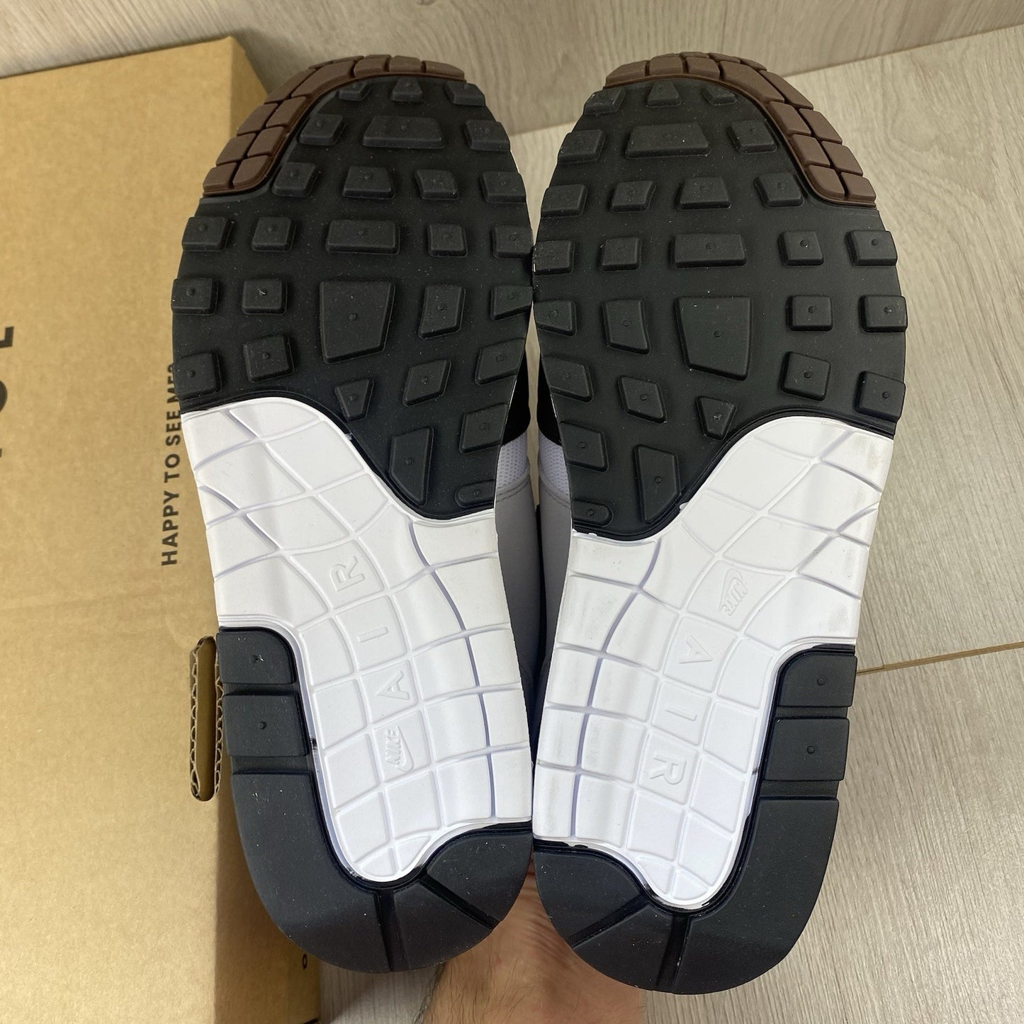 Nike Air Max 1 Trainers White Brown Size UK6.5 US9 EU40.5 DZ2628-004