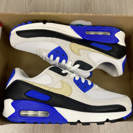 Nike Air Max 90 Trainers Khaki White Racer Blue UK6.5 US7.5 EU40.5 HF3449-100