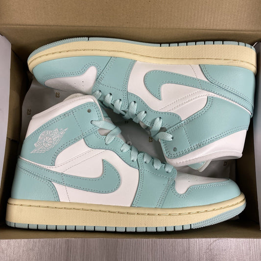 Nike Air Jordan 1 Mid Light Dew Trainers Size UK5.5 US6 EU39 BQ6472-132