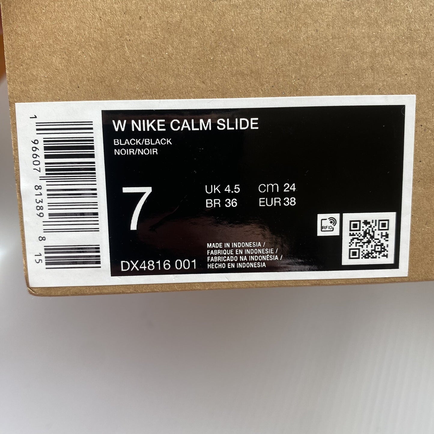 Nike Calm Slide Sandal Sliders Black Size UK4.5 US7 EU38 DX4816-001 NEW