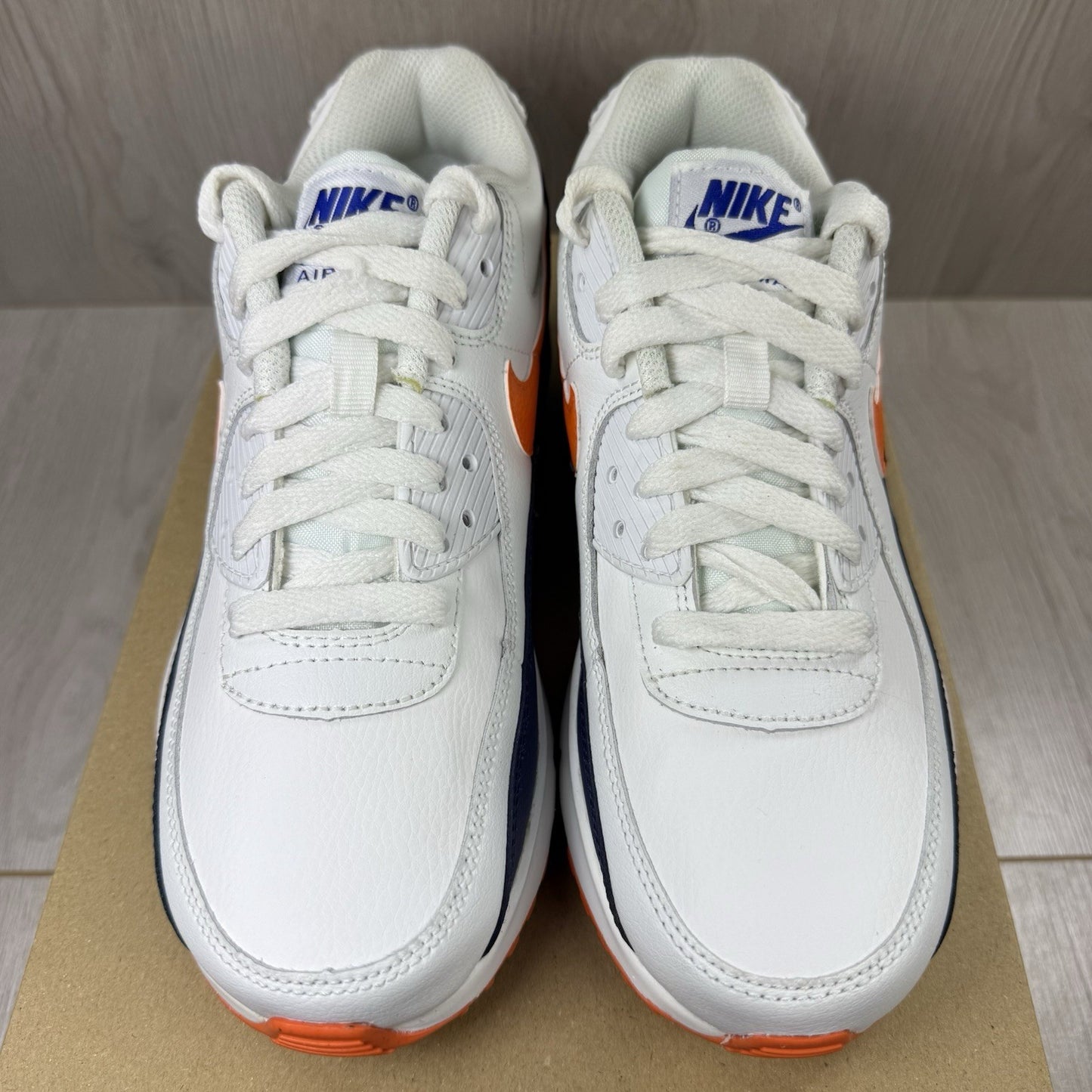 Nike Air Max 90 LTR Trainers White Navy Orange Size UK5 US5.5 EU38 CD6864-120