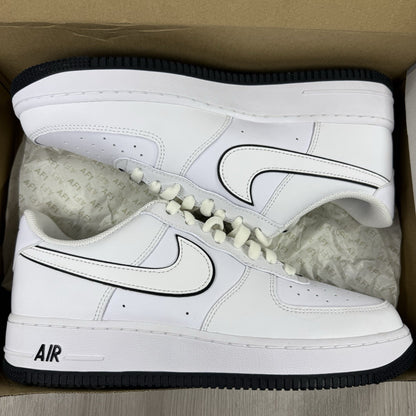 Nike Air Force 1 Trainers White Black Outline Swoosh UK8 US9 EU42.5 DV0788-103