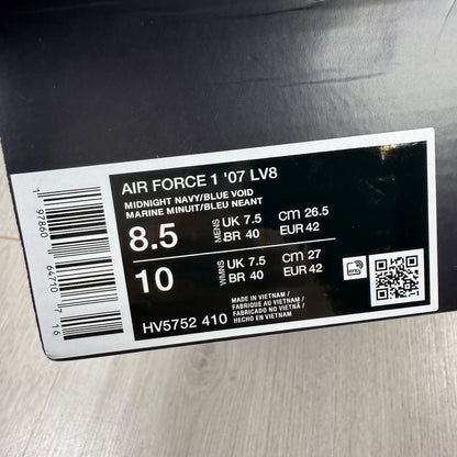 Nike Air Force 1 Trainers Retro Lettering Navy Size UK7.5 US8.5 EU42 HV5752-410