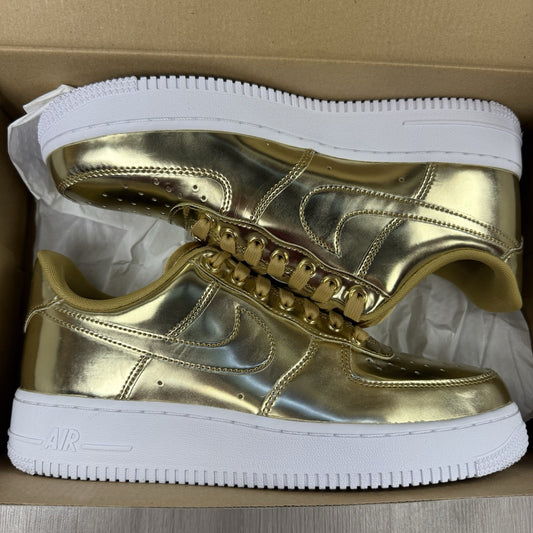 Nike Air Force 1 Low Trainers Metallic Gold Size UK6.5 US9 EU40.5 CQ6566-700