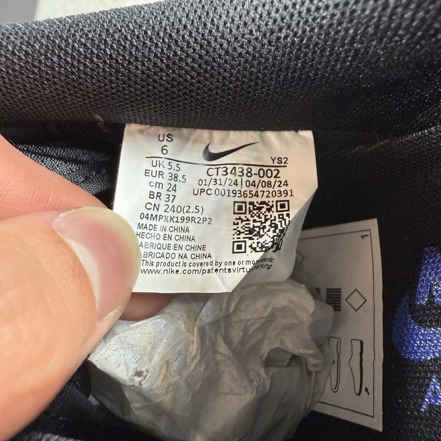 Nike Air Force 1 Jewel Trainers Black Grey Blue Size UK5.5 US6 EU38.5 CT3438-002