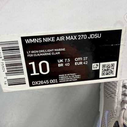 Nike grey trainers with Air Max cushioning and logo detail on the tongue.