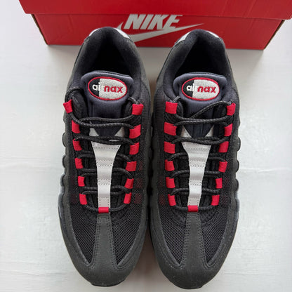 Nike Air Max 95 black trainers with Liverpool FC logo and big bubble sole.