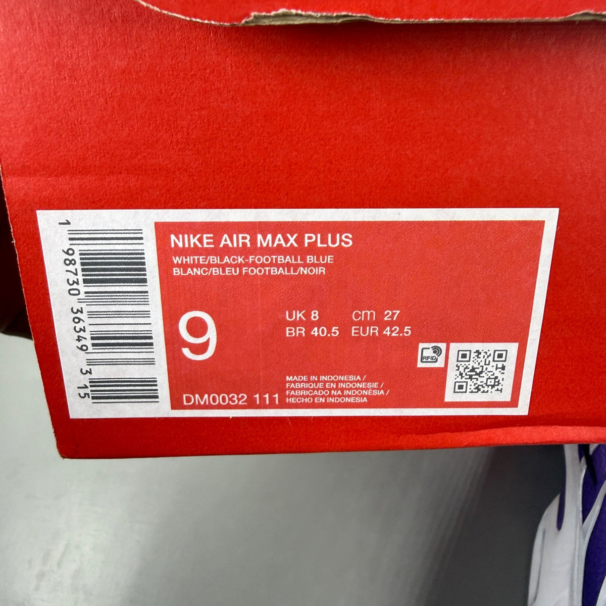 Nike deck shoes white gradient with blue and purple accents, featuring signature logo.