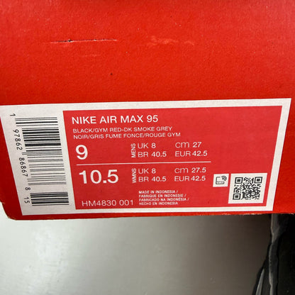 Nike Air Max 95 black trainers with Liverpool FC logo and big bubble sole.