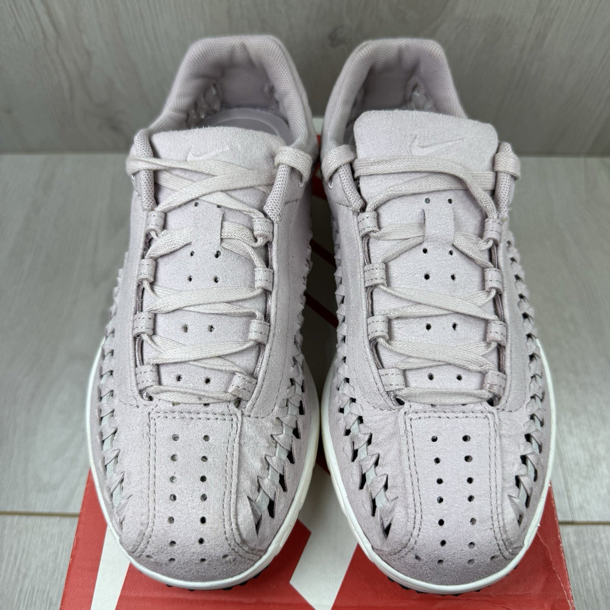 Nike Mayfly Woven Trainers purple with woven upper and white sole accents.